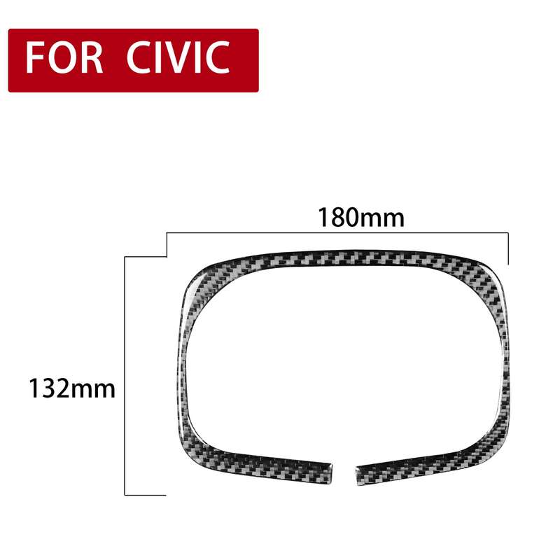 Car Carbon Fiber Rear Water Cup Holder Frame Decorative Sticker for Honda Civic 8th Generation 2006-