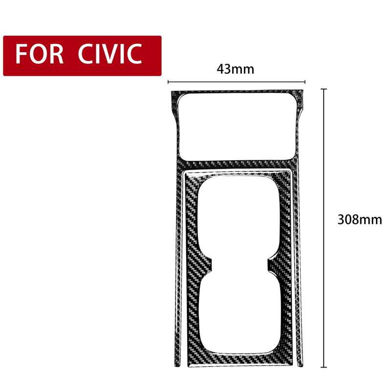 2 in 1 Car Carbon Fiber Water Cup Holder Panel Decorative Sticker for Honda Civic 8th Generation 200