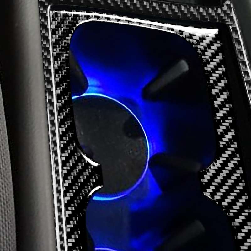 2 in 1 Car Carbon Fiber Water Cup Holder Panel Decorative Sticker for Honda Civic 8th Generation 200