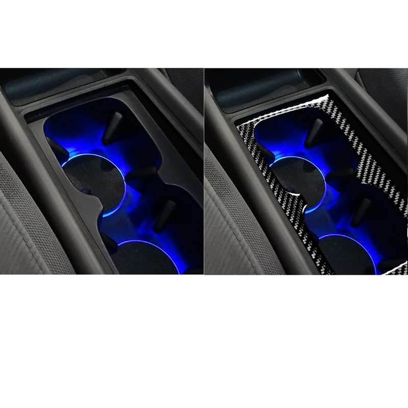 Car Carbon Fiber Water Cup Holder Decorative Sticker for Honda Civic 8th Generation 2006-2011, Left