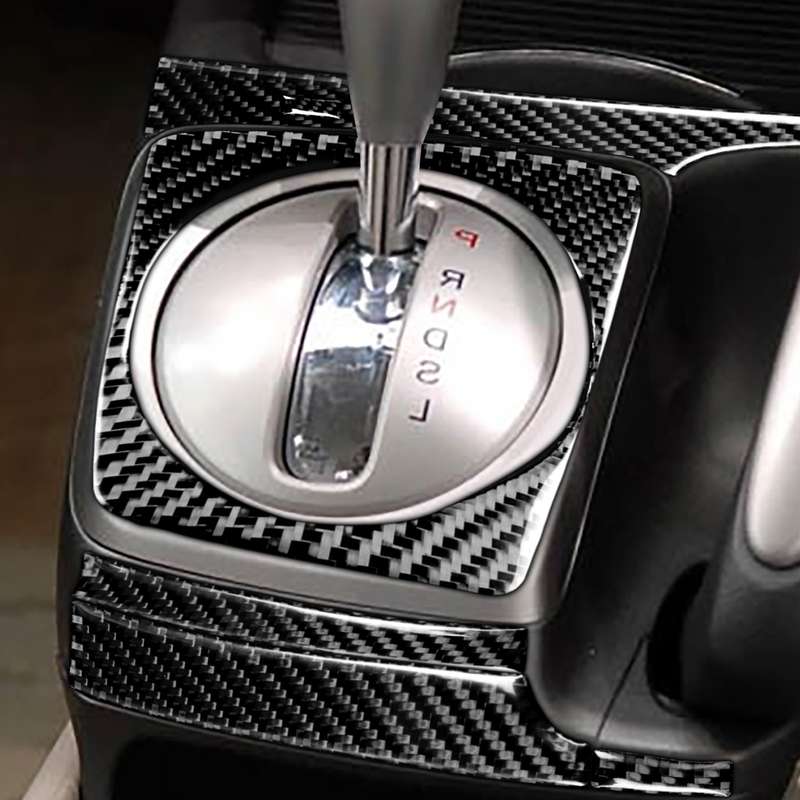 5 in 1 Car Carbon Fiber Manual Gear Panel Set Decorative Sticker for Honda Civic 8th Generation 2006