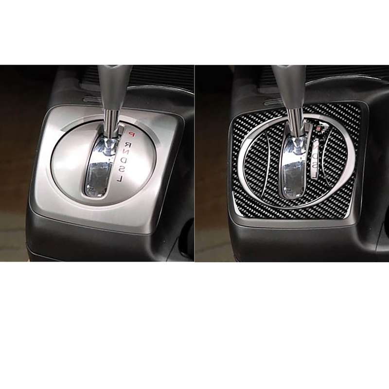 4 in 1 Car Carbon Fiber Automatic Gear Set Decorative Sticker for Honda Civic 8th Generation 2006-20