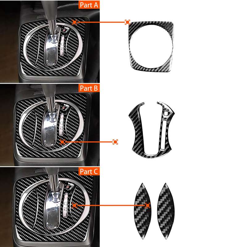 4 in 1 Car Carbon Fiber Automatic Gear Set Decorative Sticker for Honda Civic 8th Generation 2006-20