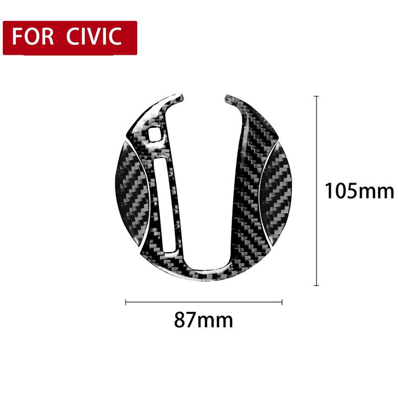 3 in 1 Car Carbon Fiber Automatic Gear Decorative Sticker for Honda Civic 8th Generation 2006-2011,