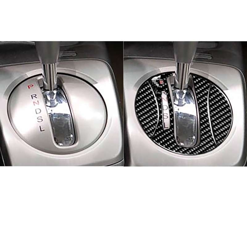 3 in 1 Car Carbon Fiber Automatic Gear Decorative Sticker for Honda Civic 8th Generation 2006-2011,