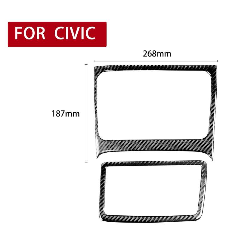2 in 1 Car Carbon Fiber Storage Box Decorative Sticker for Honda Civic 8th Generation 2006-2011, Rig