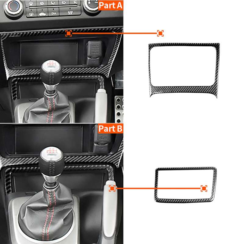 2 in 1 Car Carbon Fiber Storage Box Decorative Sticker for Honda Civic 8th Generation 2006-2011, Rig
