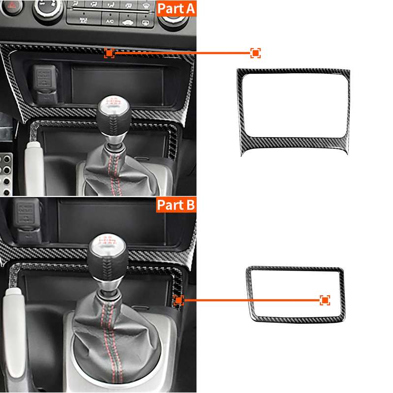 2 in 1 Car Carbon Fiber Storage Box Decorative Sticker for Honda Civic 8th Generation 2006-2011, Lef