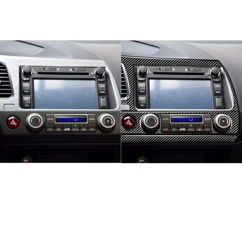7 in 1 Car Carbon Fiber Instrument Panel Set Decorative Sticker for Honda Civic 8th Generation 2006-