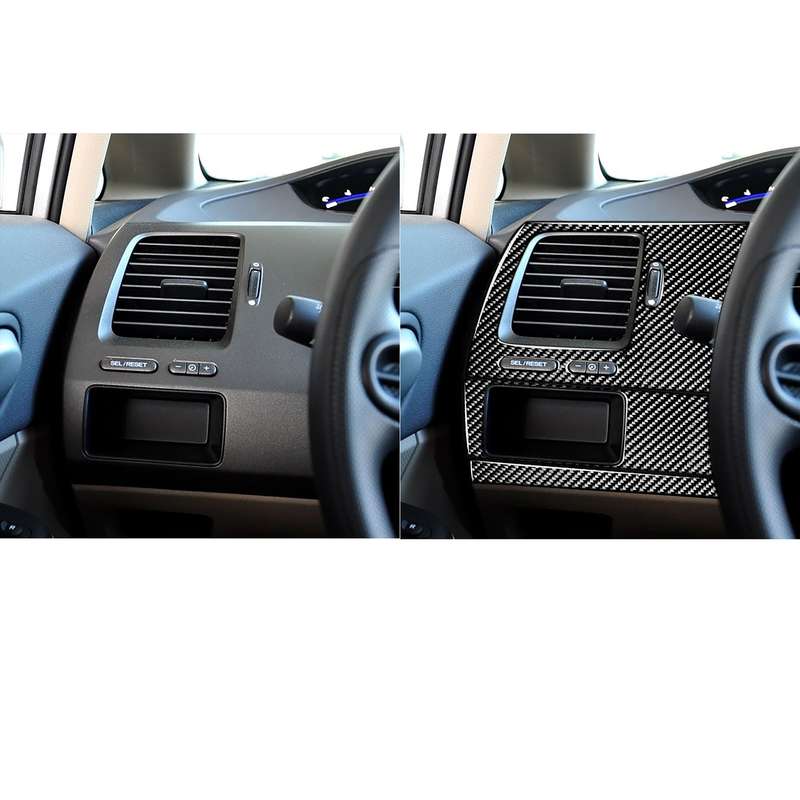 3 in 1 Car Carbon Fiber Driver Seat Left Side Panel Decorative Sticker for Honda Civic 8th Generatio