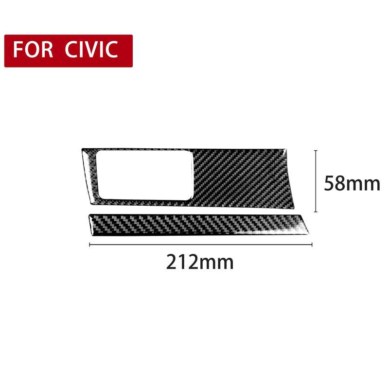 2 in 1 Car Carbon Fiber Headlight Switch Panel Decorative Sticker for Honda Civic 8th Generation 200