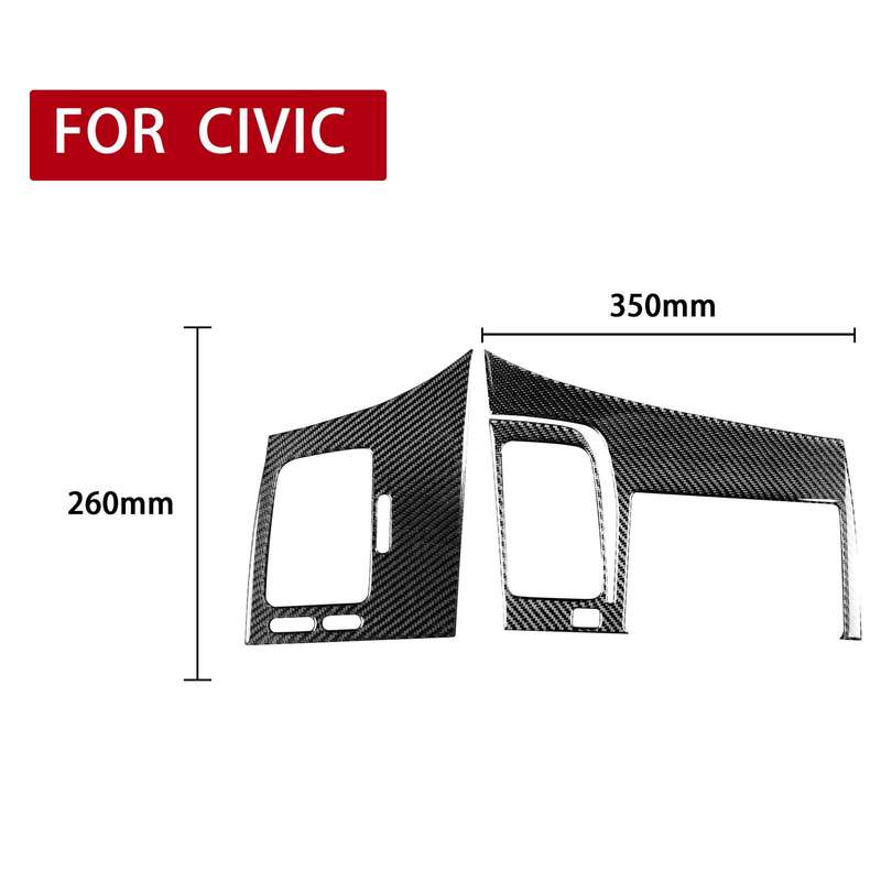2 in 1 Car Carbon Fiber Driver Seat Left Side Air Outlet + Navigation Panel Decorative Sticker for H