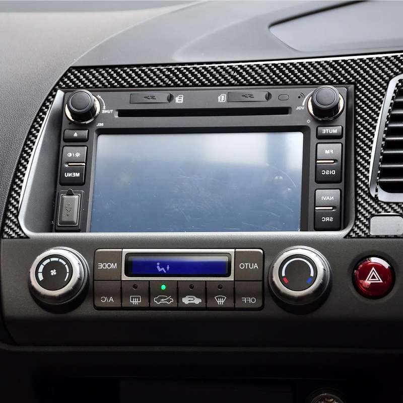 Car Carbon Fiber Navigation Panel Decorative Sticker for Honda Civic 8th Generation 2006-2011, Right