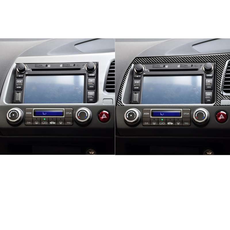Car Carbon Fiber Navigation Panel Decorative Sticker for Honda Civic 8th Generation 2006-2011, Right