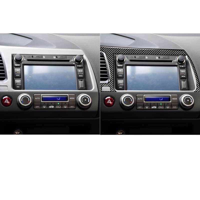 Car Carbon Fiber Navigation Panel Decorative Sticker for Honda Civic 8th Generation 2006-2011, Left
