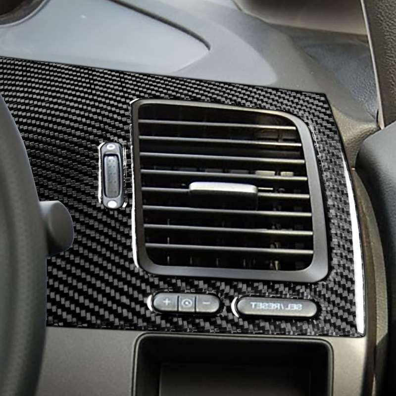 Car Carbon Fiber Driver Seat Left Side Air Outlet Panel Decorative Sticker for Honda Civic 8th Gener