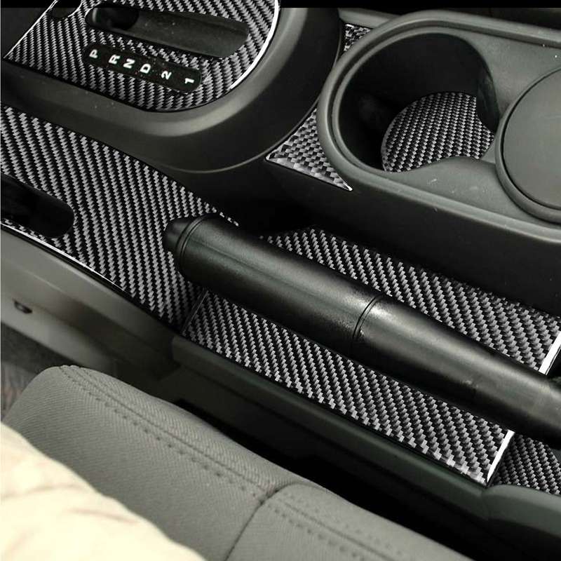 10 in 1 Car Carbon Fiber Gear Console Water Cup Holder Decorative Sticker for Jeep Wrangler JK 2007-