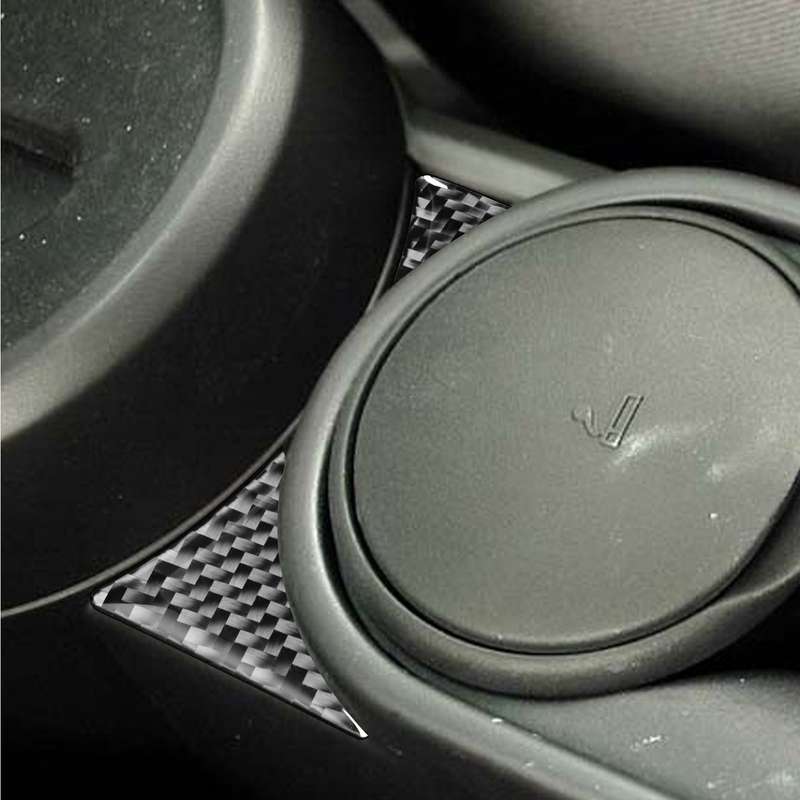 Car Carbon Fiber Water Cup Holder Decorative Sticker for Jeep Wrangler JK 2007-2010, Left Drive