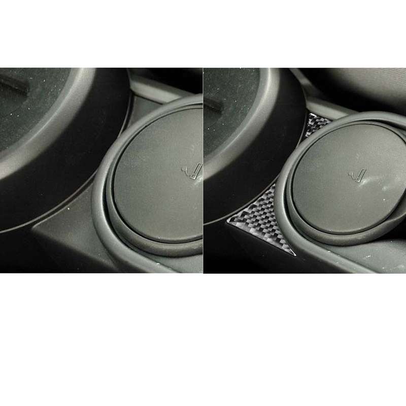 Car Carbon Fiber Water Cup Holder Decorative Sticker for Jeep Wrangler JK 2007-2010, Left Drive