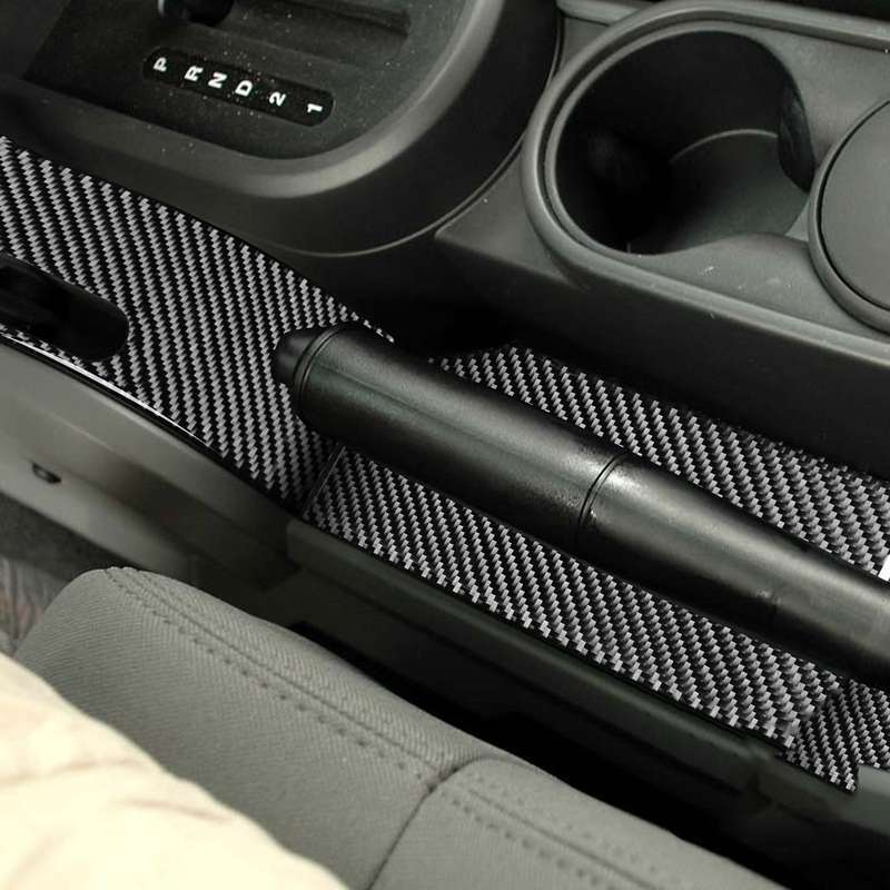 3 in 1 Car Carbon Fiber Gear Console Decorative Sticker for Jeep Wrangler JK 2007-2010, Left Drive