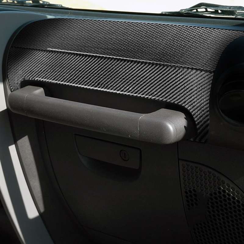 2 in 1 Car Carbon Fiber Front Passenger Seat Handrail Decorative Sticker for Jeep Wrangler JK 2007-2