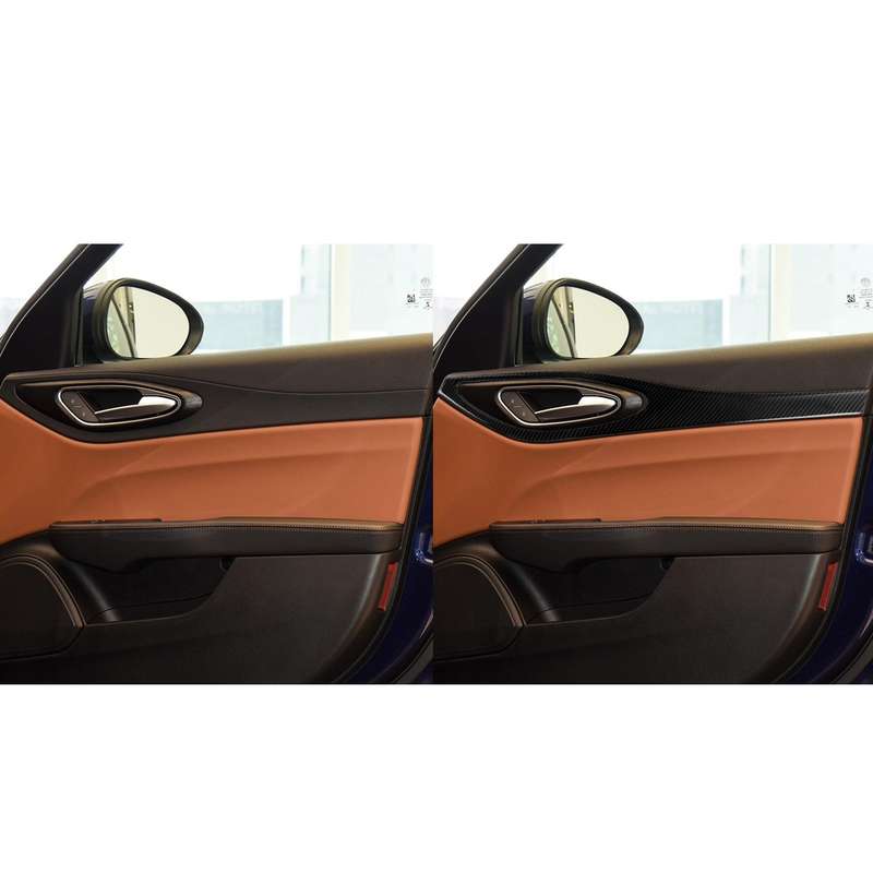 4 in 1 Car Carbon Fiber Door Decorative Sticker for Alfa Romeo Giulia 2017-2019, Left and Right Driv