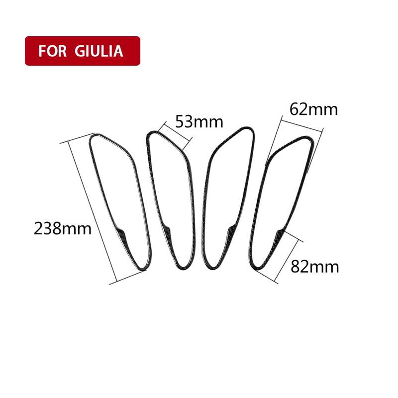 4 in 1 Car Carbon Fiber Inner Door Handle Decorative Sticker for Alfa Romeo Giulia 2017-2019, Left a