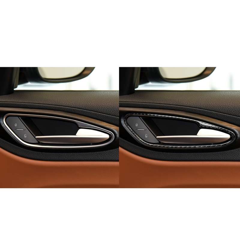 4 in 1 Car Carbon Fiber Inner Door Handle Decorative Sticker for Alfa Romeo Giulia 2017-2019, Left a