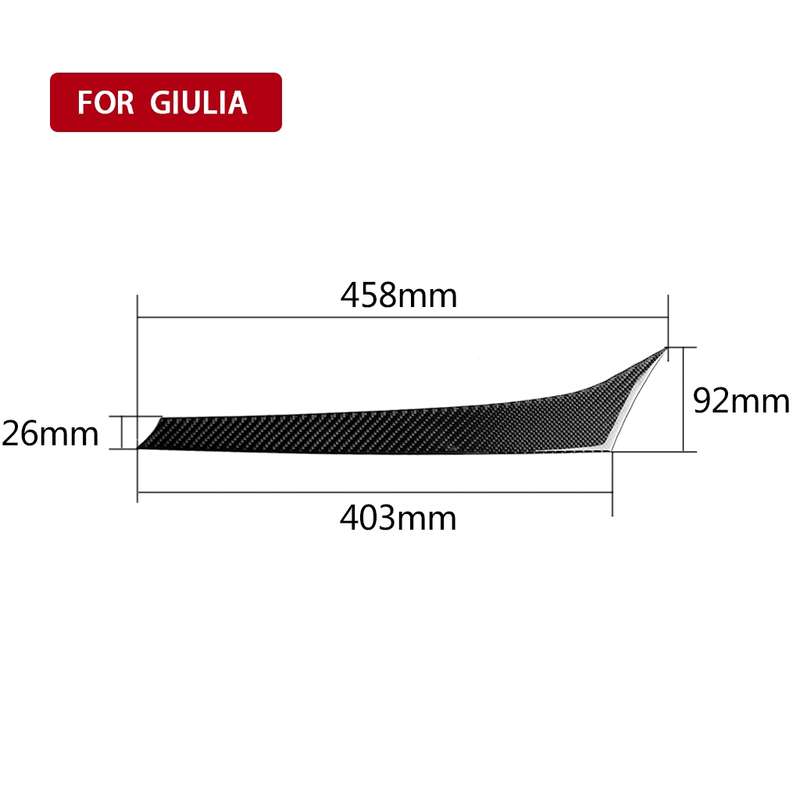 Car Carbon Fiber Dashboard Decorative Sticker for Alfa Romeo Giulia 2017-2019, Right Drive