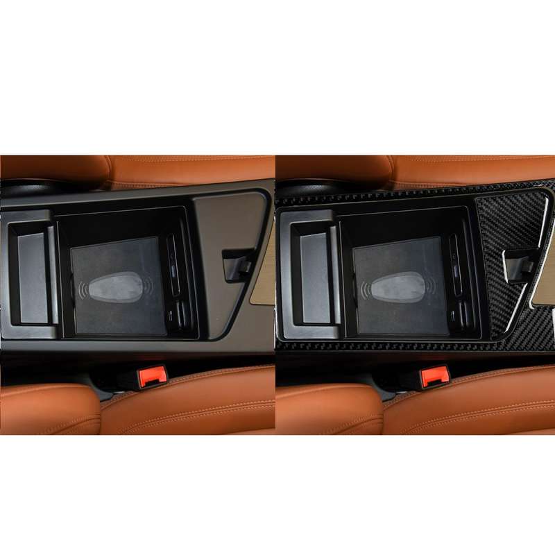 2 in 1 Car Carbon Fiber Armrest Box Decorative Sticker for Alfa Romeo Giulia 2017-2019, Right Drive