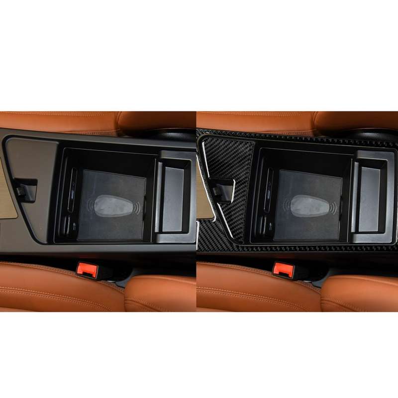 2 in 1 Car Carbon Fiber Armrest Box Decorative Sticker for Alfa Romeo Giulia 2017-2019, Left Drive