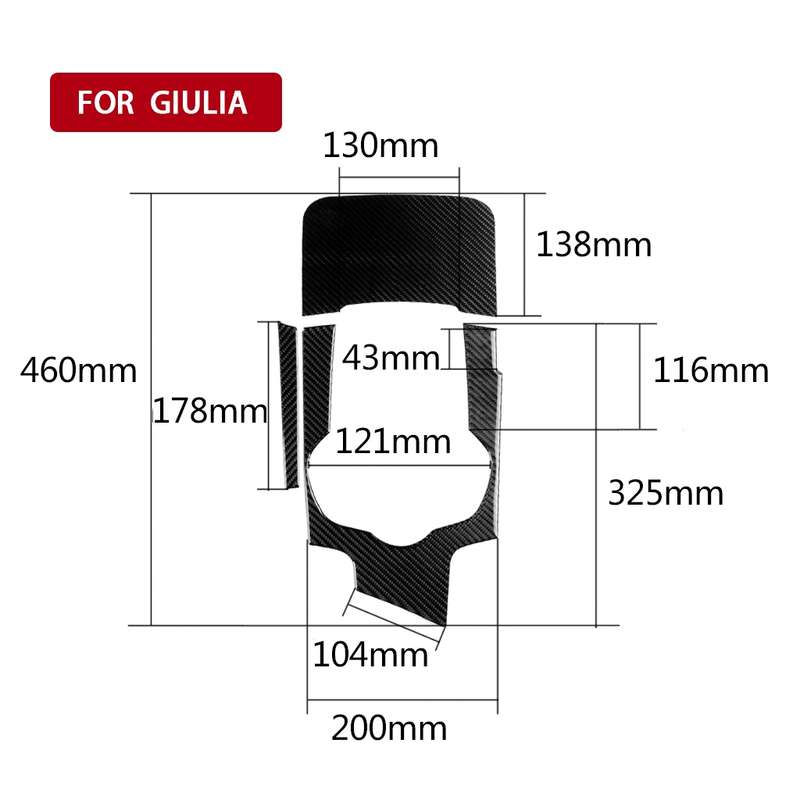 3 in 1 Car Carbon Fiber Gear Frame Panel Decorative Sticker for Alfa Romeo Giulia 2017-2019, Right D