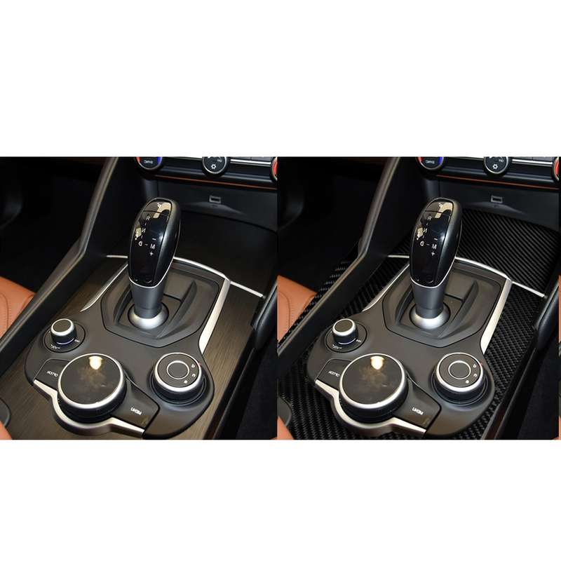 3 in 1 Car Carbon Fiber Gear Frame Panel Decorative Sticker for Alfa Romeo Giulia 2017-2019, Right D