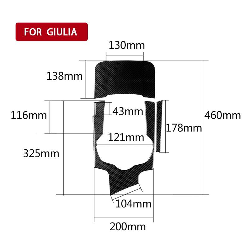 3 in 1 Car Carbon Fiber Gear Frame Panel Decorative Sticker for Alfa Romeo Giulia 2017-2019, Left Dr
