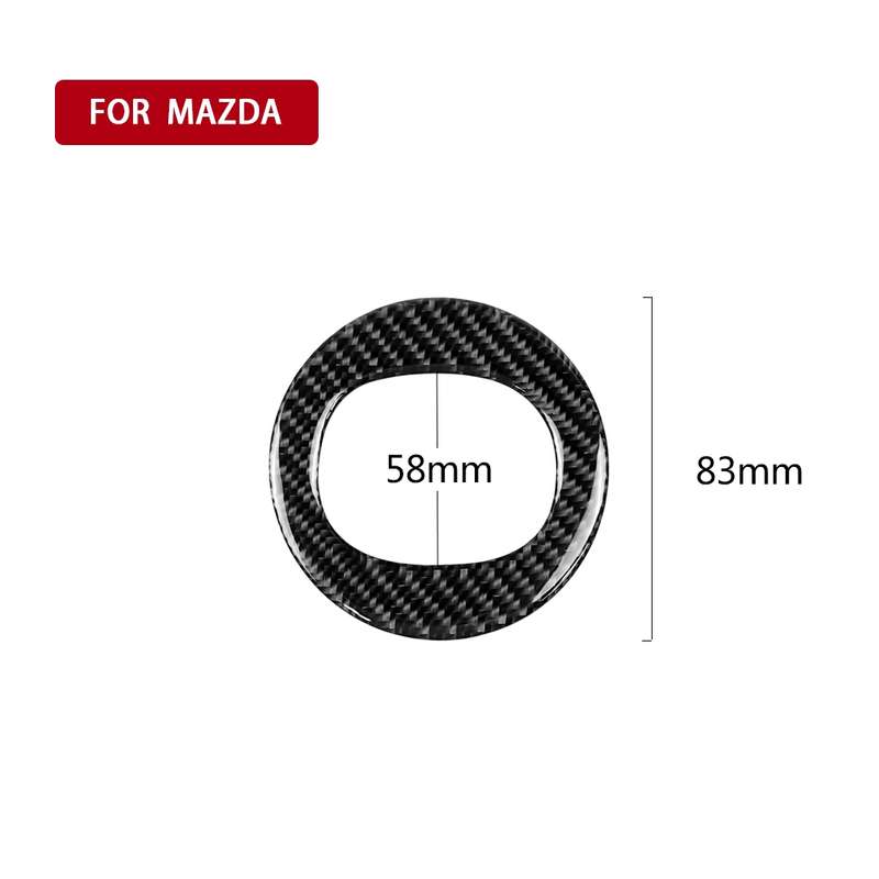 Car Carbon Fiber Steering Wheel Circle Decorative Sticker for Mazda CX-5 2017-2018, Left and Right D
