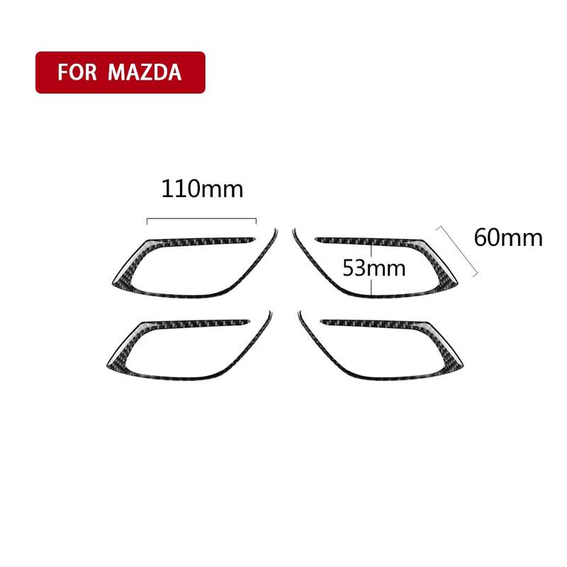 Car Carbon Fiber Inner Door Handle Decorative Sticker for Mazda CX-5 2017-2018, Left and Right Drive