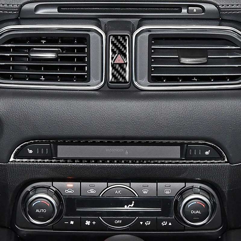 Car Carbon Fiber Central Control Panel Decorative Sticker for Mazda CX-5 2017-2018, Left and Right D