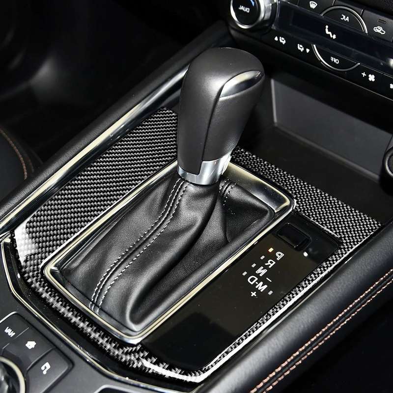 Car Carbon Fiber Gear Panel Decorative Sticker for Mazda CX-5 2017-2018, Right Drive