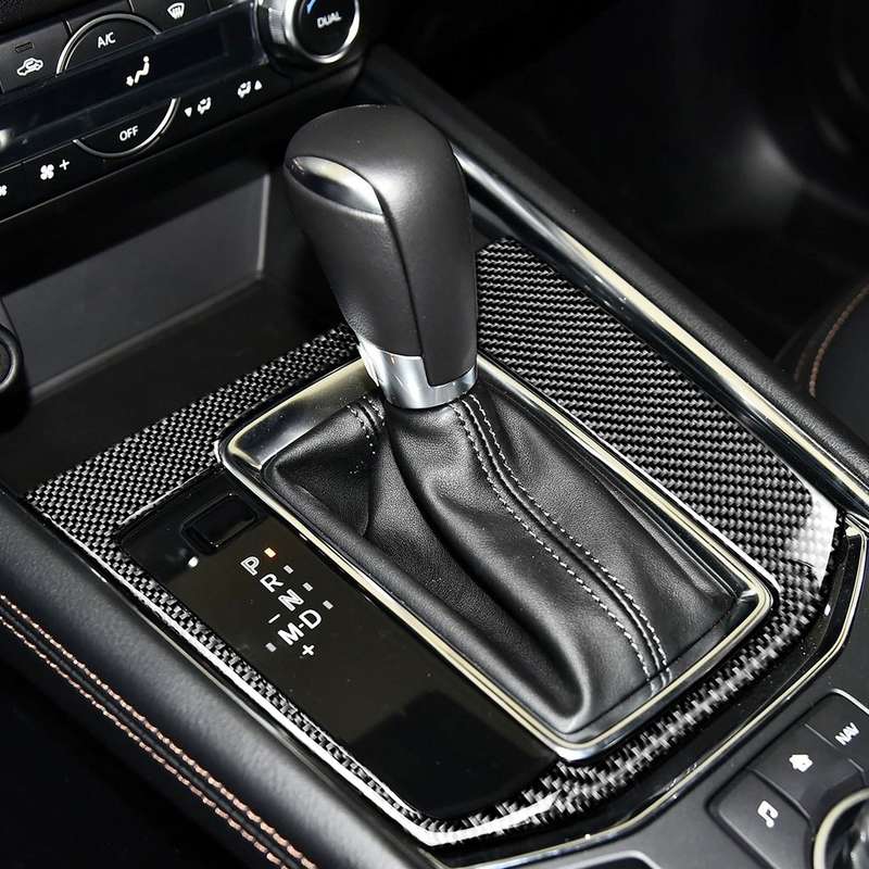 Car Carbon Fiber Gear Panel Decorative Sticker for Mazda CX-5 2017-2018, Left Drive