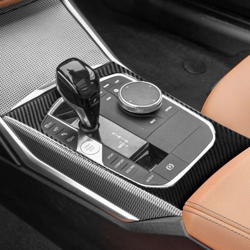 Car Carbon Fiber Gear Position Decorative Sticker for BMW 3 Series G20/G28/325Li/330d/335 2019-2020,