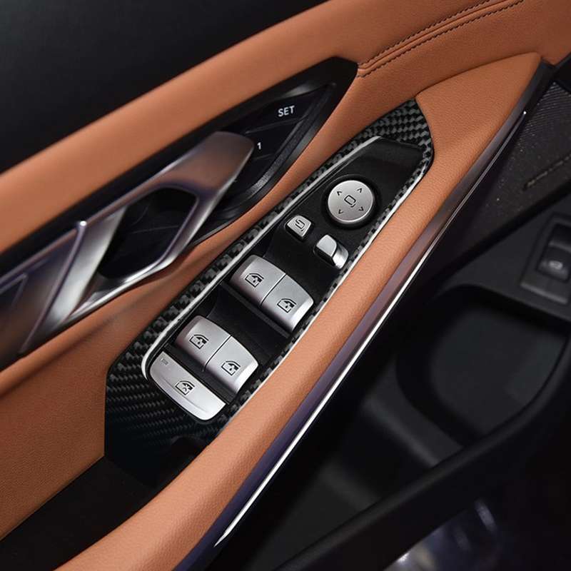 4 in 1 Car Carbon Fiber Window Glass Lift Decorative Sticker for BMW 3 Series G20/G28/325Li/330d/335