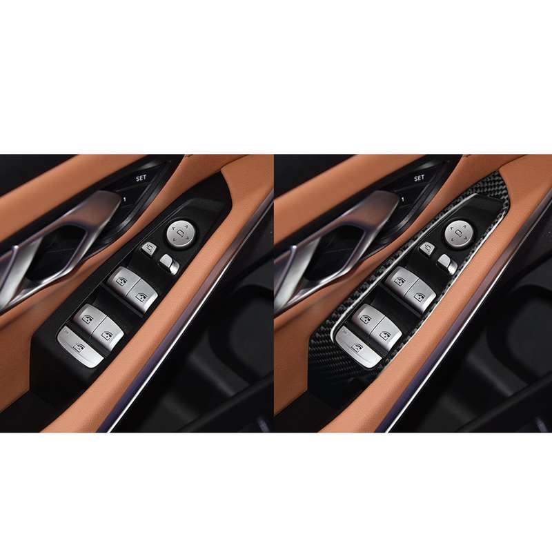 4 in 1 Car Carbon Fiber Window Glass Lift Decorative Sticker for BMW 3 Series G20/G28/325Li/330d/335