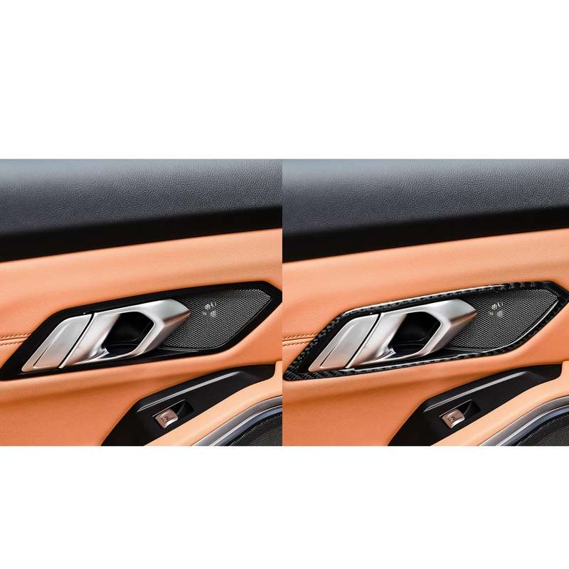 4 in 1 Car Carbon Fiber Door Handle Decorative Sticker for BMW 3 Series G20/G28/325Li/330d/335 2019-