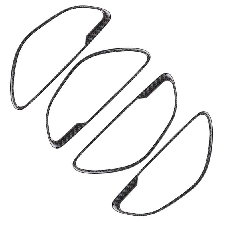 4 PCS Car Carbon Fiber Solid Color Handle Decorative Sticker for Mercedes-Benz C Class W205 2015-201