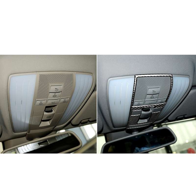 Car Carbon Fiber Solid Color Reading Light Decorative Sticker for Mercedes-Benz C Clase W204 2007-20