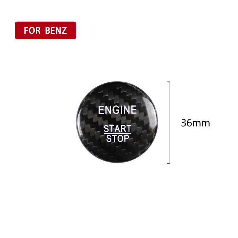 Car Carbon Fiber Solid Color One-click Start Button Decorative Sticker for Mercedes-Benz Left and Ri