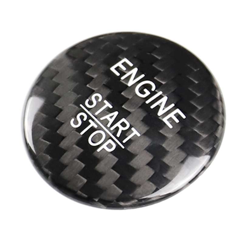 Car Carbon Fiber Solid Color One-click Start Button Decorative Sticker for Mercedes-Benz Left and Ri