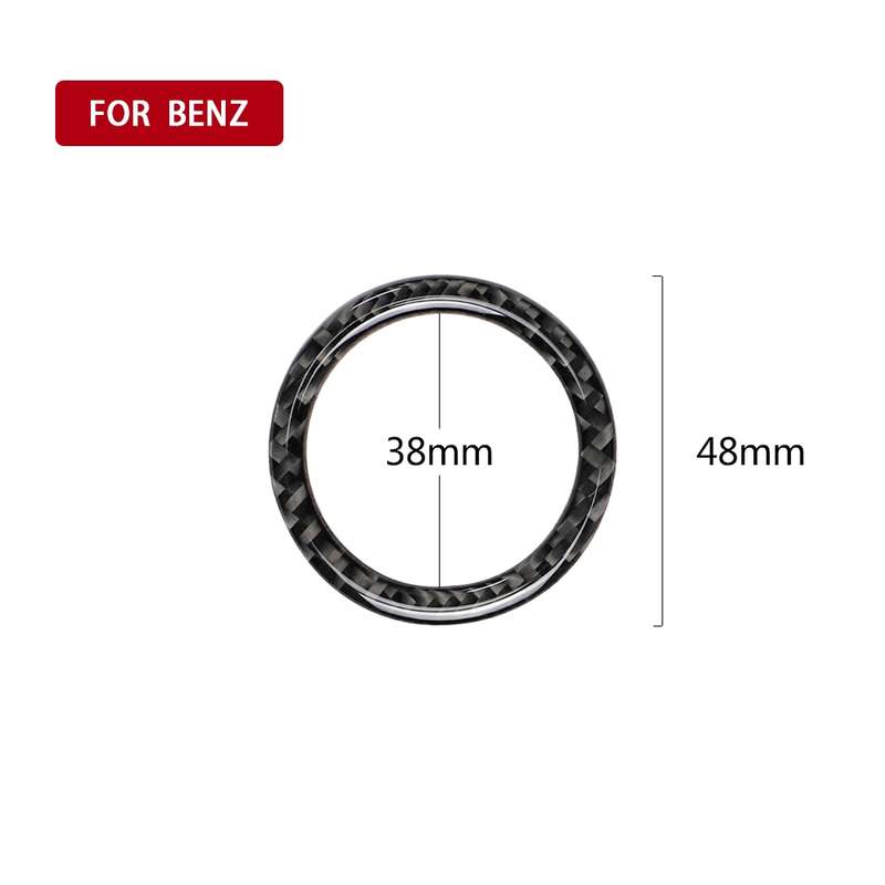Car Carbon Fiber Solid Color One-click Start Ring Decorative Sticker for Mercedes-Benz Left and Righ