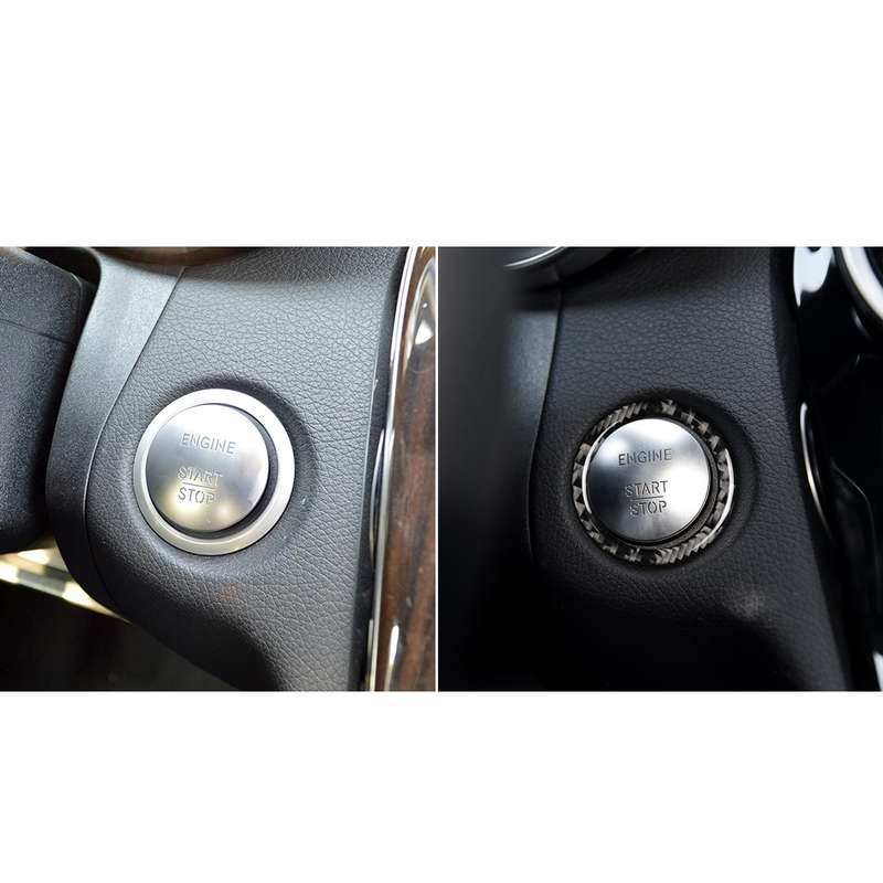 Car Carbon Fiber Solid Color One-click Start Ring Decorative Sticker for Mercedes-Benz Left and Righ