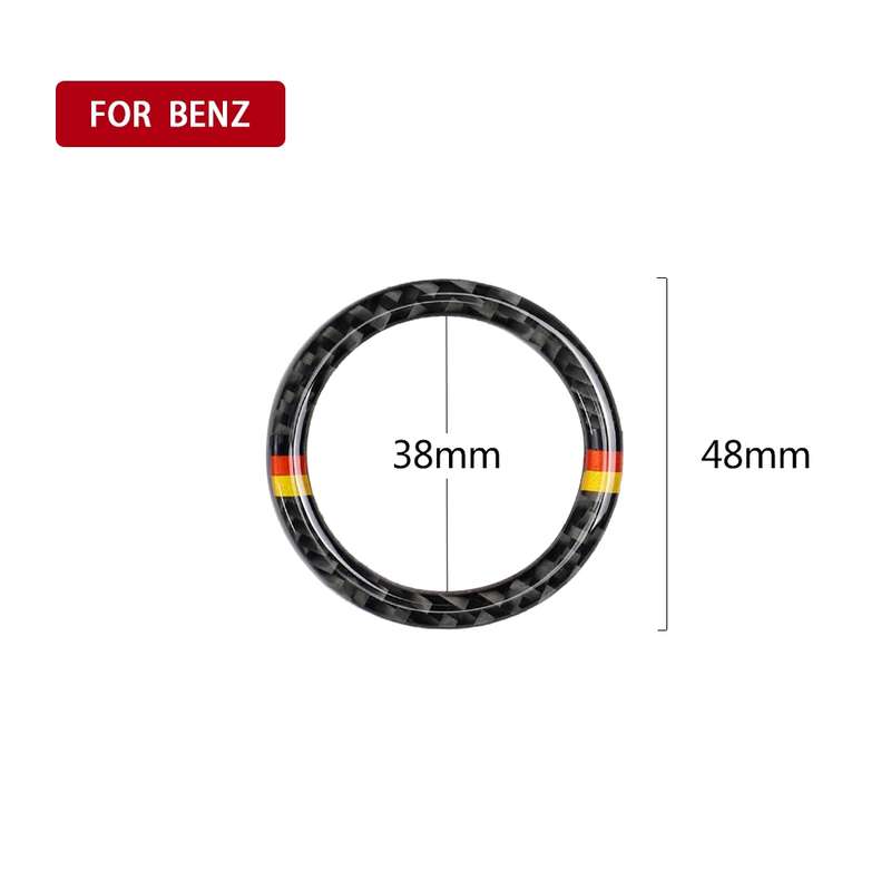 Car Carbon Fiber German Color One-click Start Ring Decorative Sticker for Mercedes-Benz Left and Rig